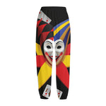 Joker And Playing Cards Print Fleece Lined Knit Pants