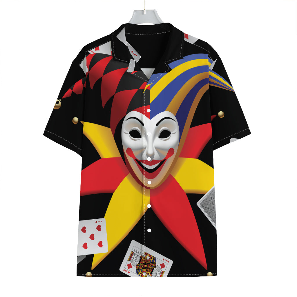 Joker And Playing Cards Print Hawaiian Shirt