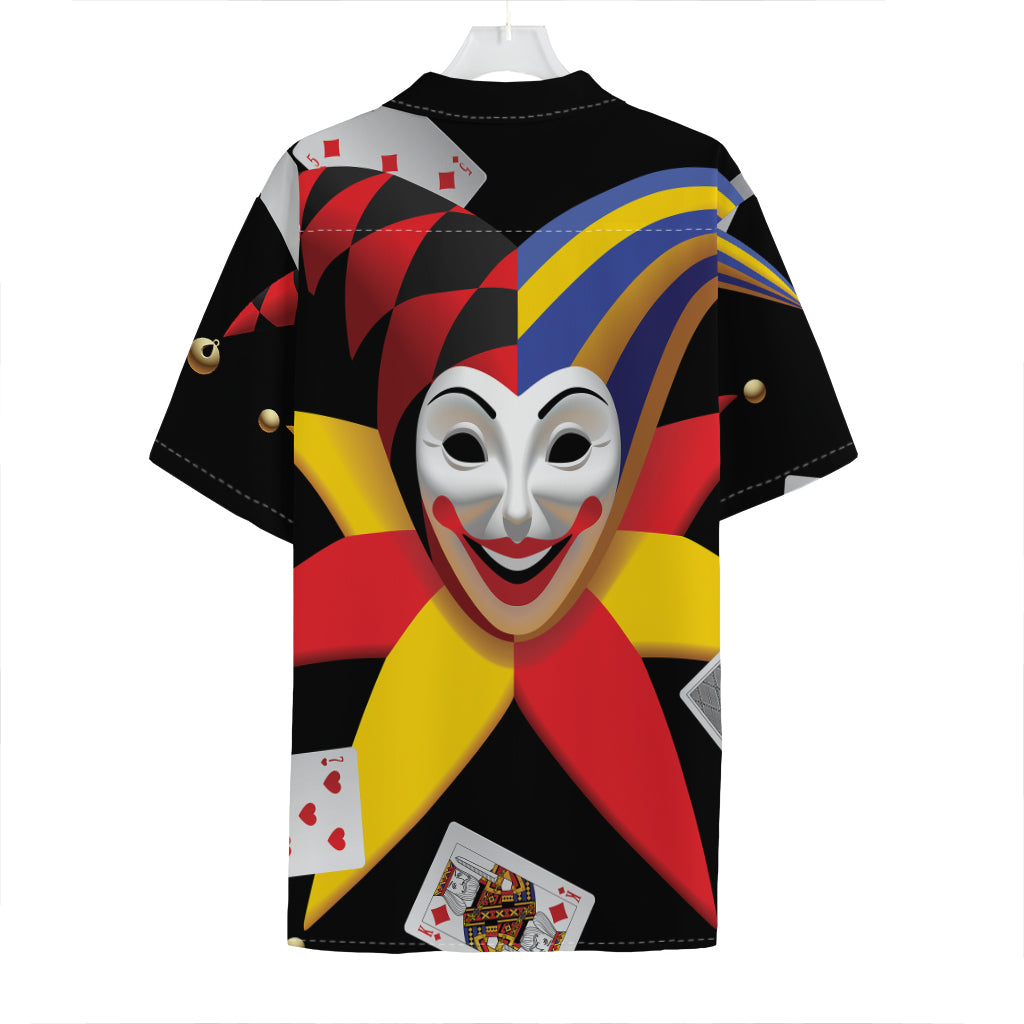 Joker And Playing Cards Print Hawaiian Shirt