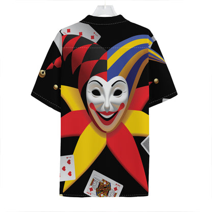Joker And Playing Cards Print Hawaiian Shirt