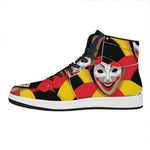 Joker And Playing Cards Print High Top Leather Sneakers