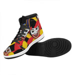 Joker And Playing Cards Print High Top Leather Sneakers
