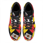 Joker And Playing Cards Print High Top Leather Sneakers