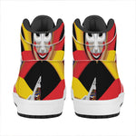 Joker And Playing Cards Print High Top Leather Sneakers