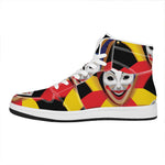 Joker And Playing Cards Print High Top Leather Sneakers