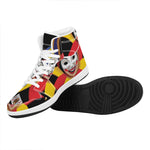 Joker And Playing Cards Print High Top Leather Sneakers