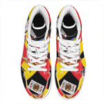 Joker And Playing Cards Print High Top Leather Sneakers