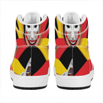 Joker And Playing Cards Print High Top Leather Sneakers