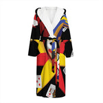 Joker And Playing Cards Print Hooded Bathrobe
