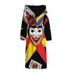 Joker And Playing Cards Print Hooded Bathrobe