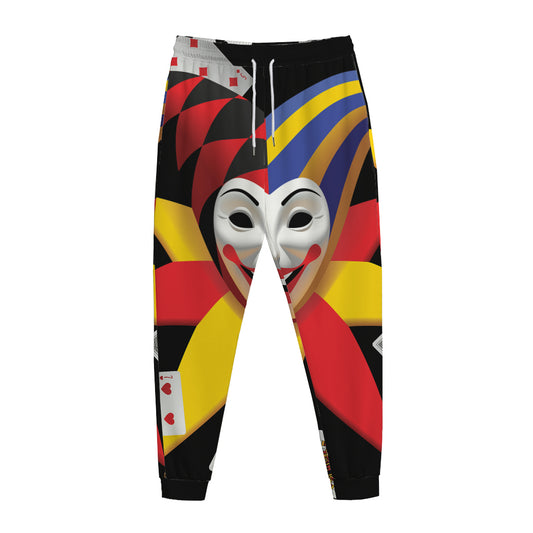 Joker And Playing Cards Print Jogger Pants