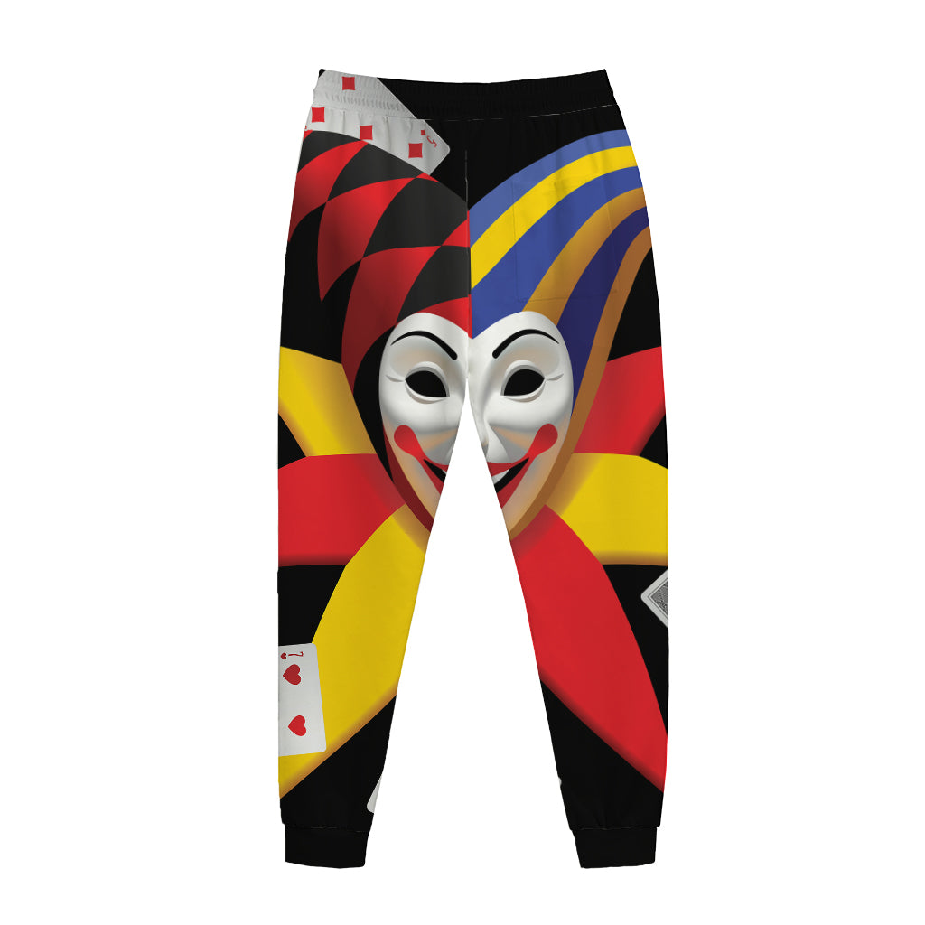 Joker And Playing Cards Print Jogger Pants