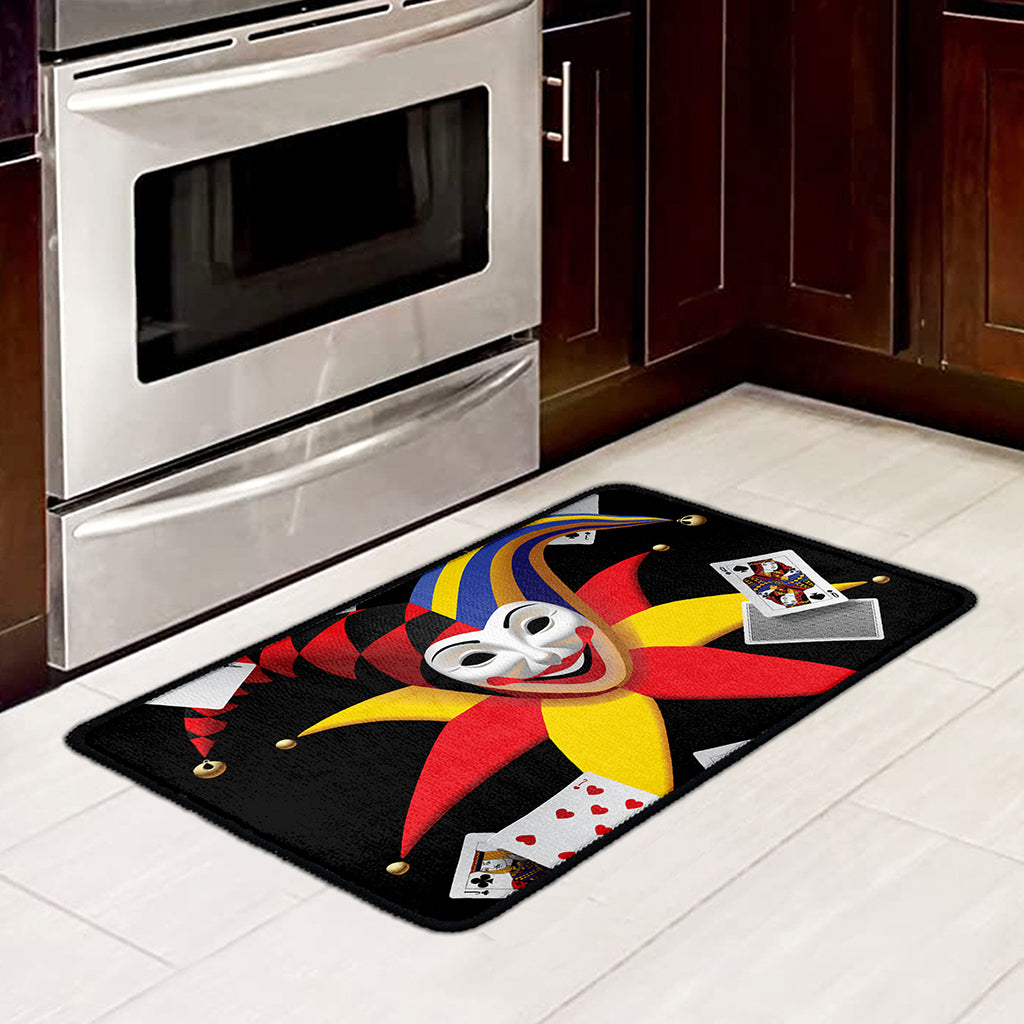 Joker And Playing Cards Print Kitchen Mat