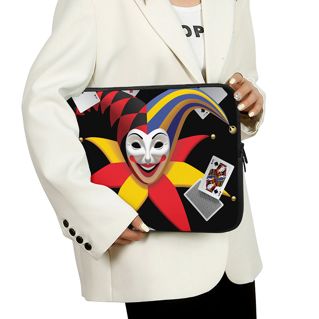 Joker And Playing Cards Print Laptop Sleeve