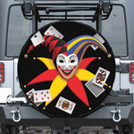 Joker And Playing Cards Print Leather Spare Tire Cover