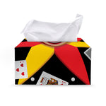 Joker And Playing Cards Print Leather Tissue Box Cover