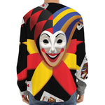 Joker And Playing Cards Print Long Sleeve Baseball Jersey