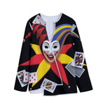 Joker And Playing Cards Print Long Sleeve Short Coat