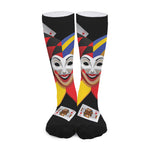 Joker And Playing Cards Print Long Socks