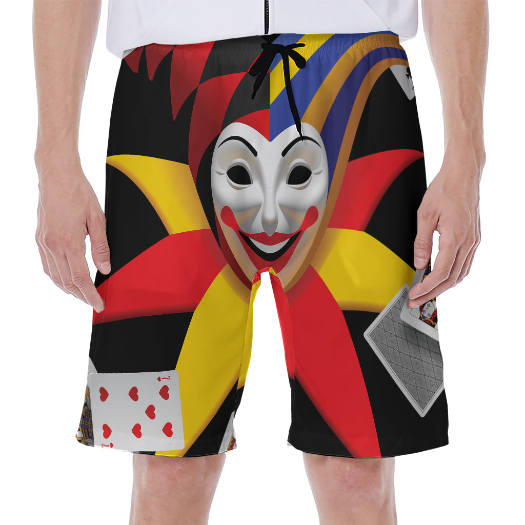 Joker And Playing Cards Print Men's Beach Shorts