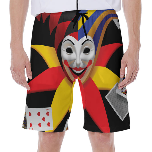 Joker And Playing Cards Print Men's Beach Shorts