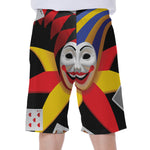 Joker And Playing Cards Print Men's Beach Shorts