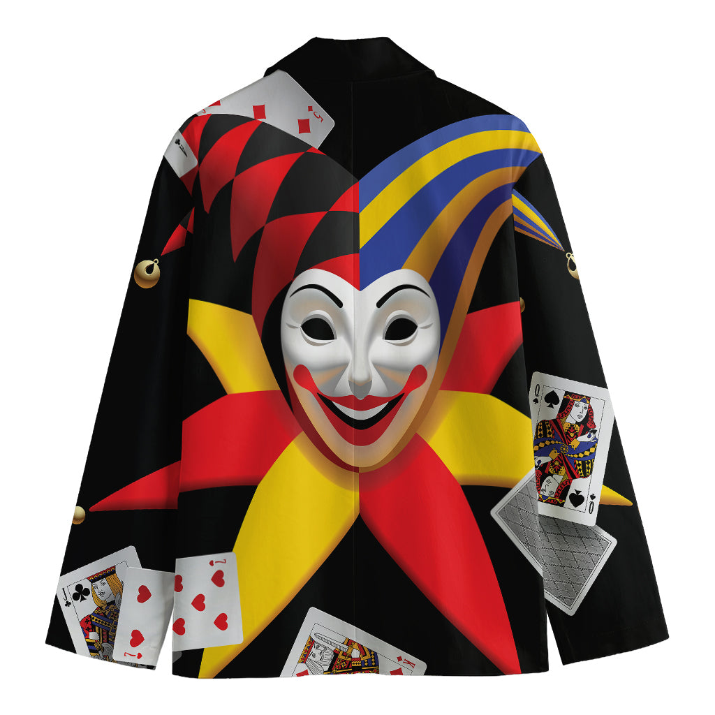 Joker And Playing Cards Print Men's Blazer