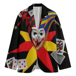 Joker And Playing Cards Print Men's Cotton Blazer