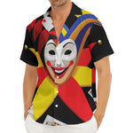 Joker And Playing Cards Print Men's Deep V-Neck Shirt