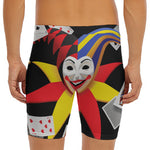 Joker And Playing Cards Print Men's Long Boxer Briefs