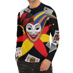 Joker And Playing Cards Print Men's Long Sleeve Rash Guard