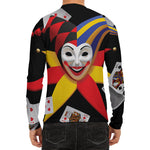 Joker And Playing Cards Print Men's Long Sleeve Rash Guard