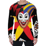 Joker And Playing Cards Print Men's Long Sleeve T-Shirt