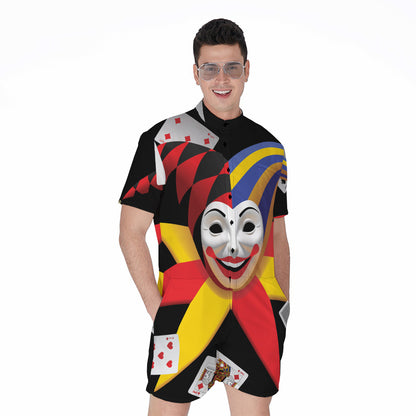 Joker And Playing Cards Print Men's Rompers