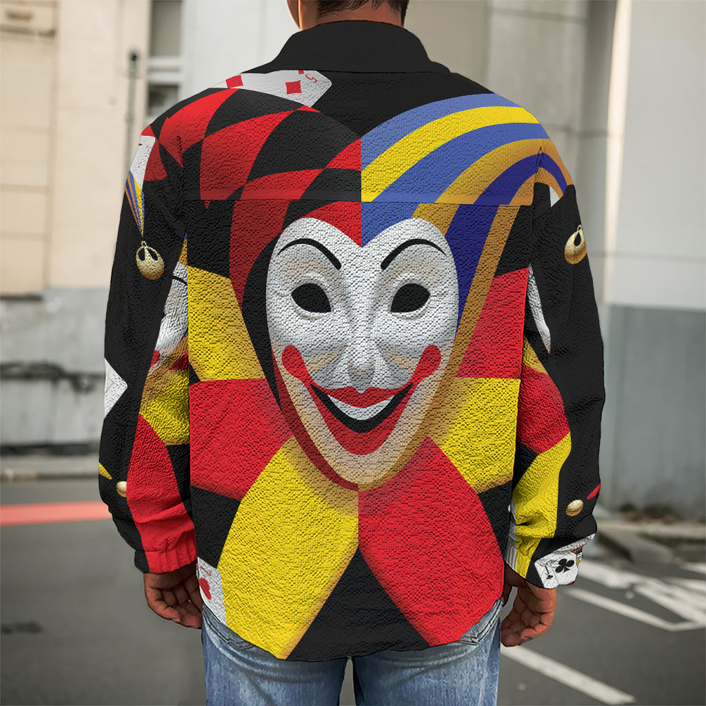 Joker And Playing Cards Print Men's Shirt Jacket
