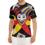 Joker And Playing Cards Print Men's Short Sleeve Rash Guard