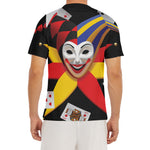 Joker And Playing Cards Print Men's Short Sleeve Rash Guard