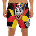 Joker And Playing Cards Print Men's Split Running Shorts