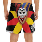 Joker And Playing Cards Print Men's Split Running Shorts