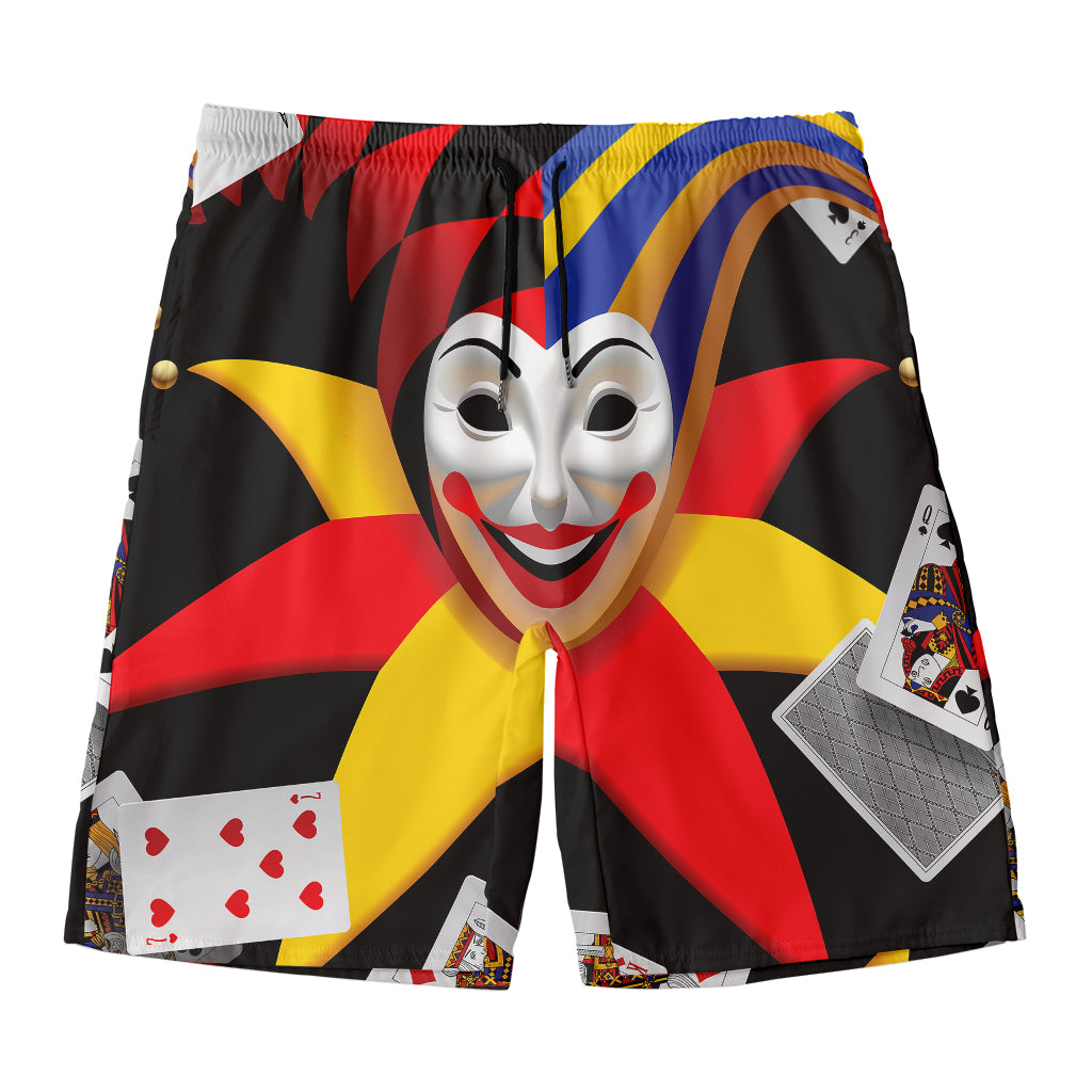 Joker And Playing Cards Print Men's Swim Trunks