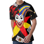 Joker And Playing Cards Print Men's Velvet T-Shirt