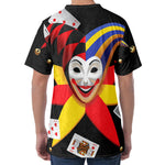 Joker And Playing Cards Print Men's Velvet T-Shirt