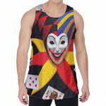 Joker And Playing Cards Print Men's Velvet Tank Top