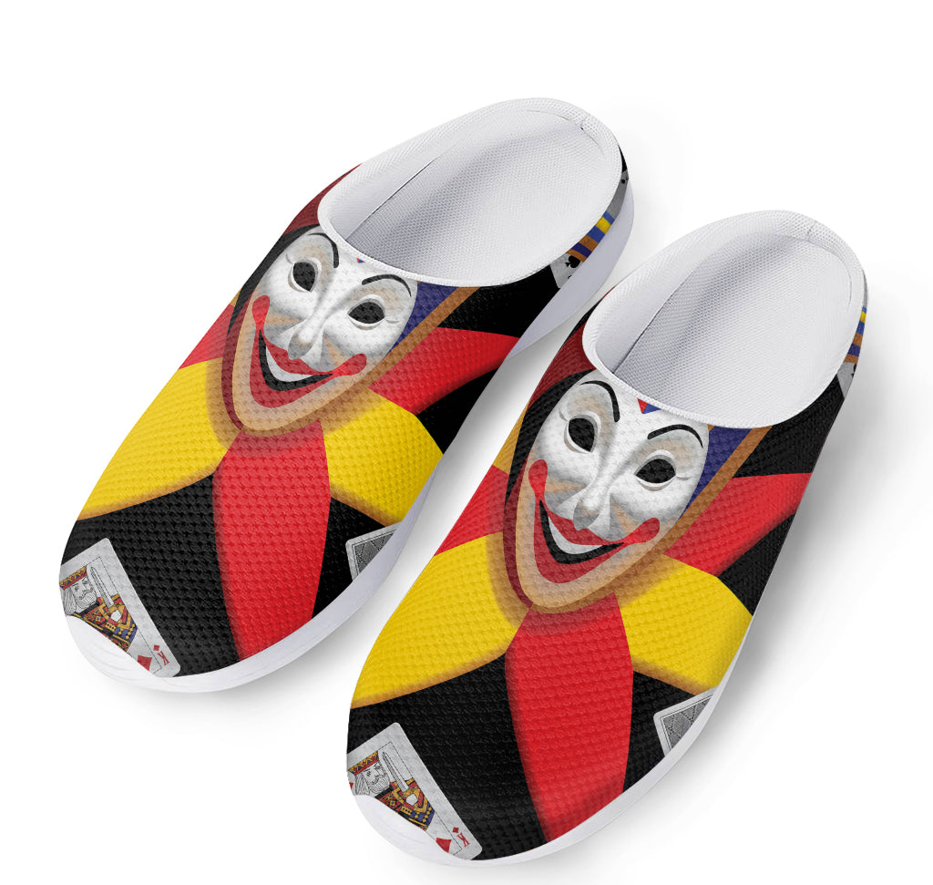 Joker And Playing Cards Print Mesh Casual Shoes