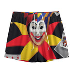 Joker And Playing Cards Print Mesh Shorts