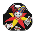 Joker And Playing Cards Print Neoprene Lunch Bag