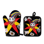 Joker And Playing Cards Print Oven Mitt And Pot Holder Set