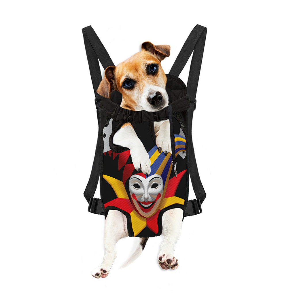 Joker And Playing Cards Print Pet Carrier Backpack