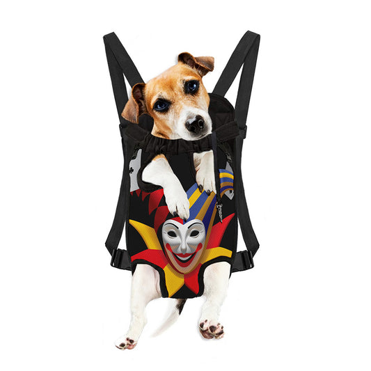 Joker And Playing Cards Print Pet Carrier Backpack