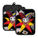 Joker And Playing Cards Print Pot Holders With Pocket